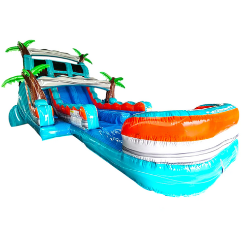 20FT Fiji Falls Dual Lane Hybrid Water Slide — inflatable rental delivered in Leesburg, GA
