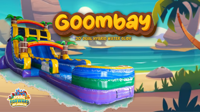 20FT Goombay Dual Lane Hybrid Water Slide — inflatable rental delivered in Leesburg, GA