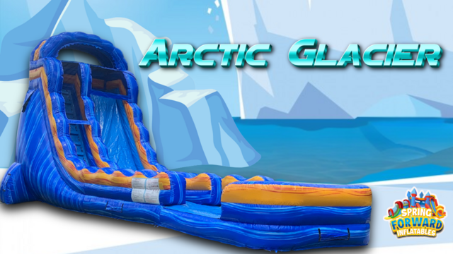 22FT Blue and Orange Single Lane Hybrid — inflatable rental delivered in Leesburg, GA