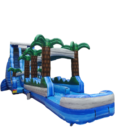 22FT Tropical Dual Lane Water Slide with Slip n' Slide