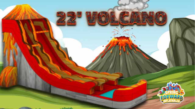 22FT Volcano Hybrid Single Lane (wet or dry) — inflatable rental delivered in Leesburg, GA