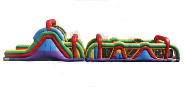 70ft Rainbow Run Dual Lane Obstacle Course