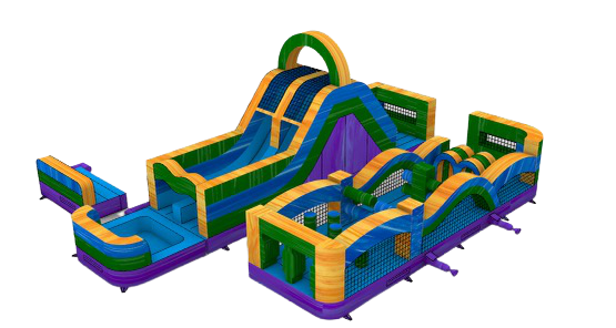 Goombay Double Slide Obstacle Course Wet or Dry