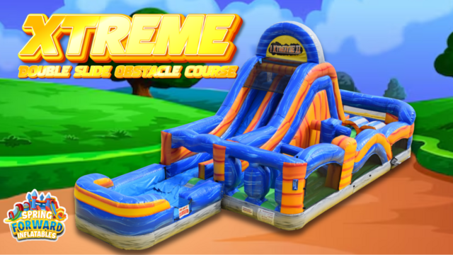 Xtreme Double Slide Obstacle Course Wet or Dry